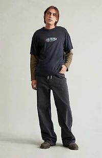 Pacsun Blake Extreme Baggy Jeans Drawstring Graphic Faded Black