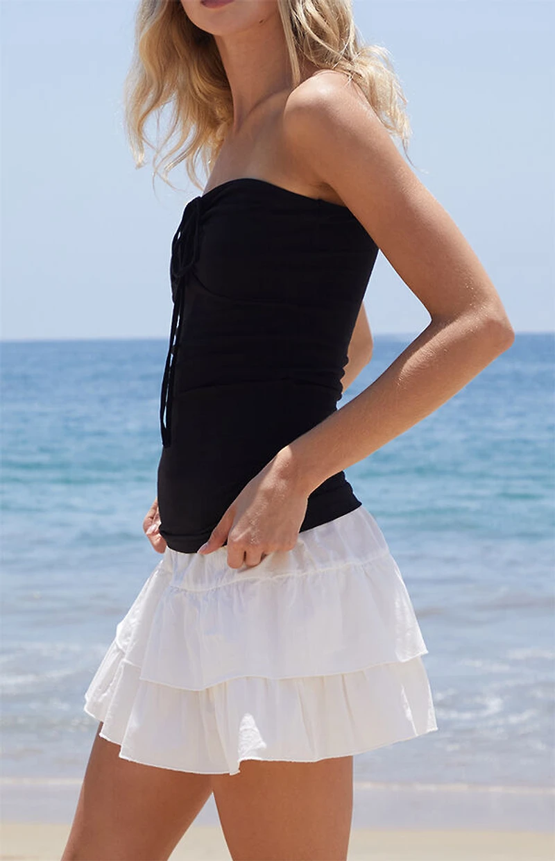 John Galt Black Amelia Cinched Tube Top