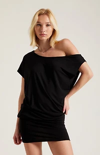 Third Charm Lexi Short Sleeve Off-The-Shoulder Mini Dress