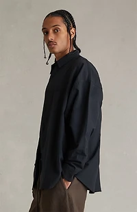 Fear of God ESSENTIALS Vintage Black Signature Button Up Long Sleeve Shirt