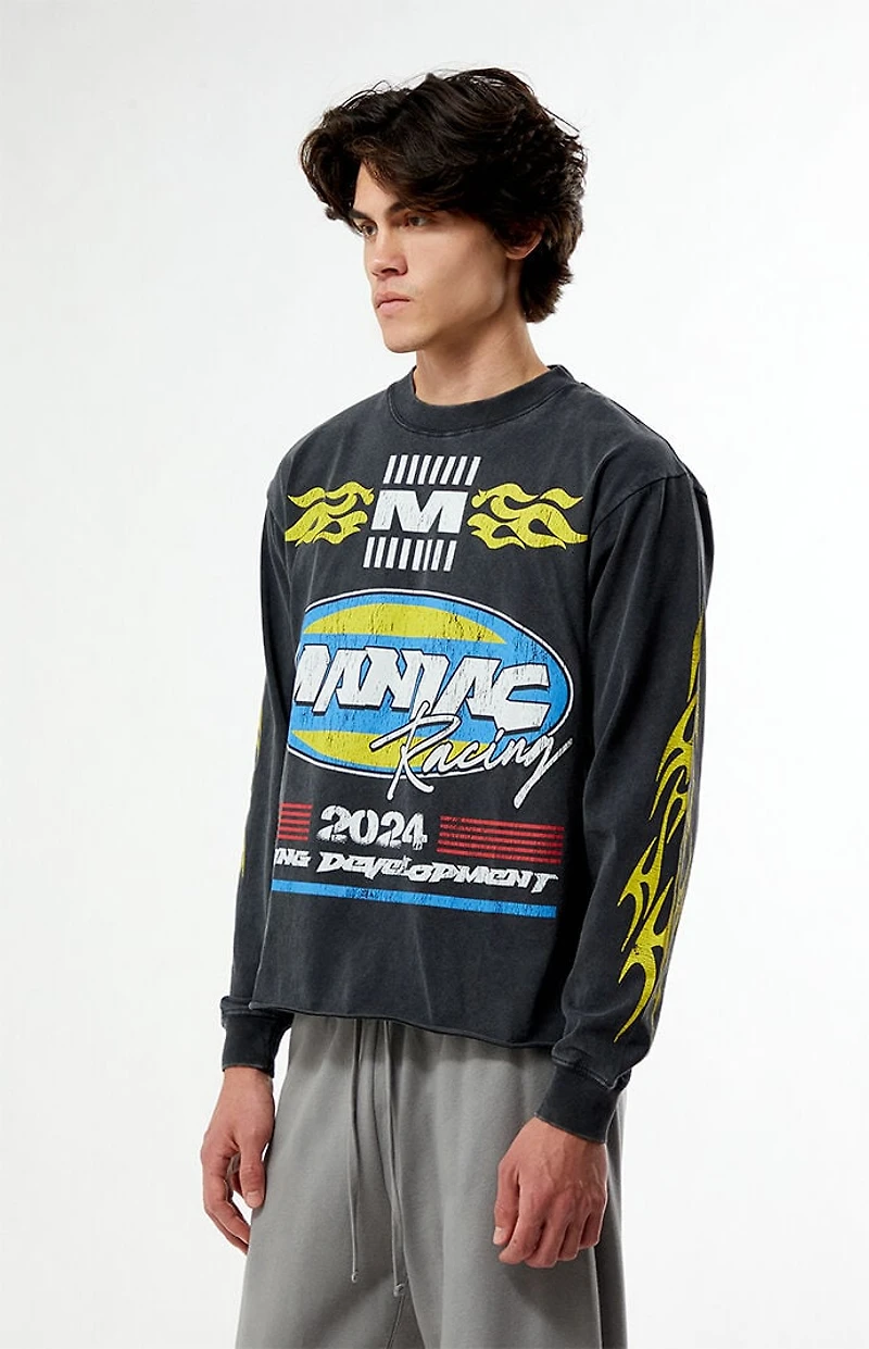 Pacsun Maniac Racing Cropped Long Sleeve T-Shirt