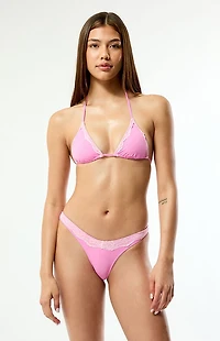 Pacsun Pink Summer Lace Triangle Bikini Top