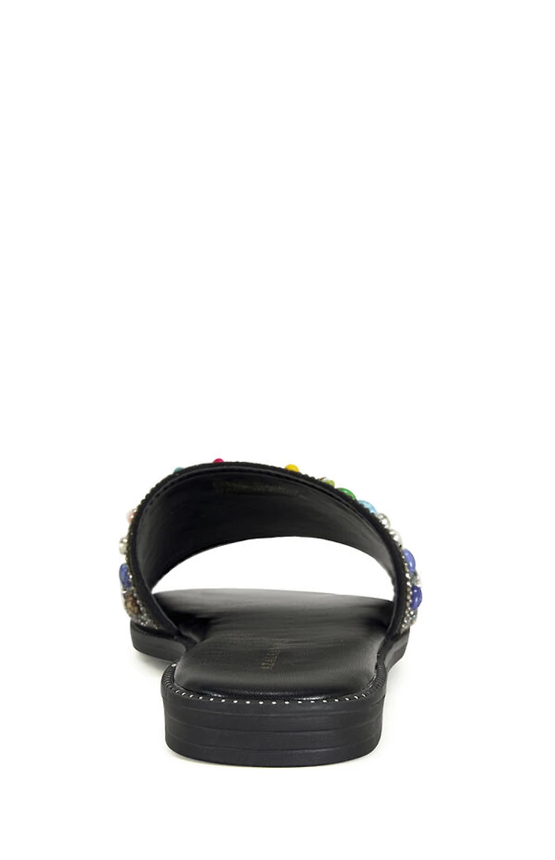 AZALEA WANG Women's Black Essere Flat Sandals