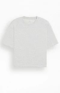 Pacsun Heather Grey Dropped Shoulder Cropped Premium T-Shirt