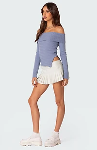 Edikted Sonya Fold Over Knit Top