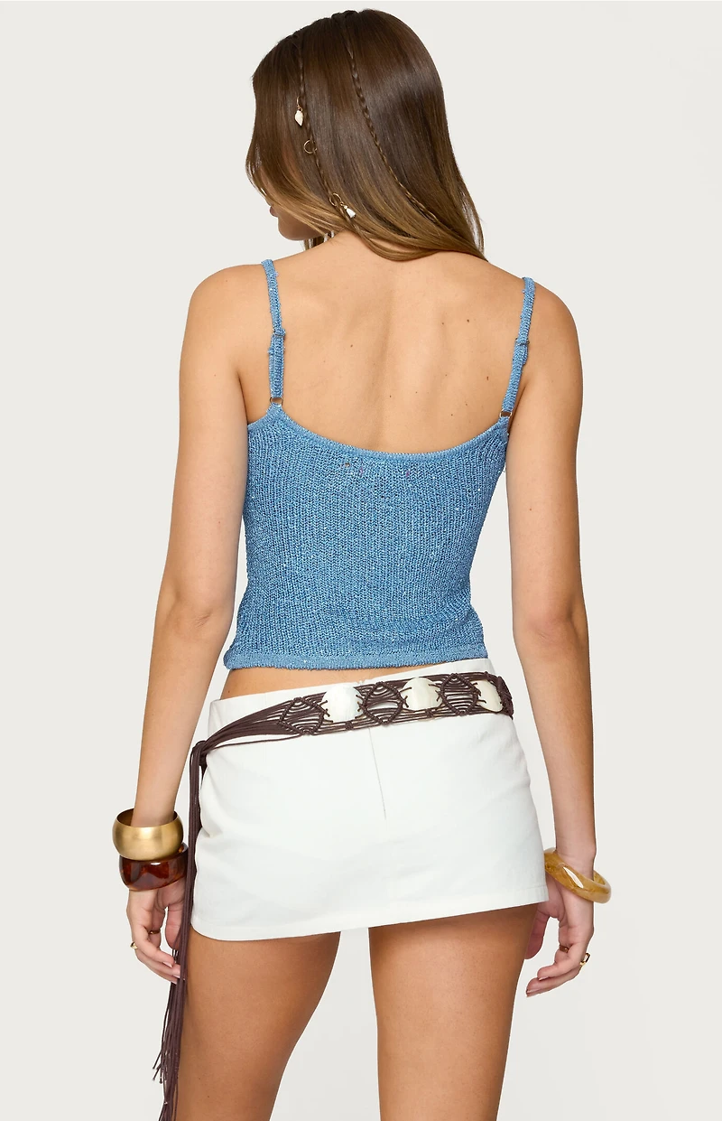 Edikted Saul Stripey Sequin Knit Top