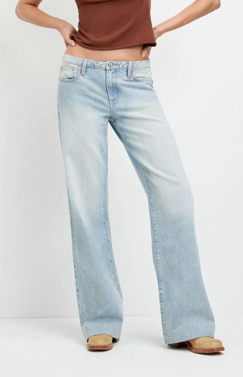 Pacsun Casey Low Rise Baggy Jeans Light Blue Washed