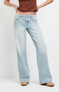 Pacsun Casey Low Rise Baggy Jeans Light Blue Washed