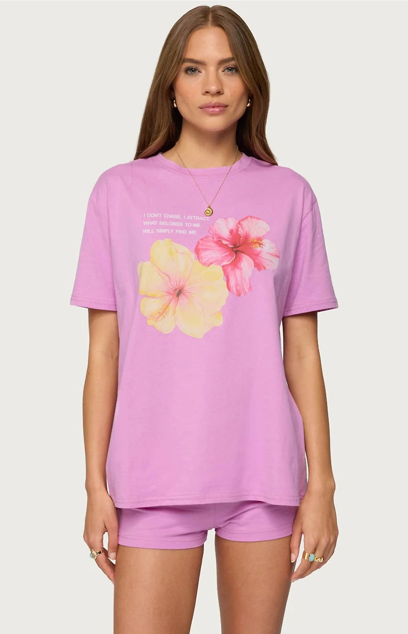 Edikted Fleur Hibiscus Graphic T-Shirt