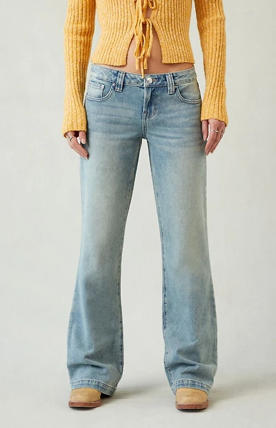 Pacsun Charlie Low Rise Baggy Bootcut Jeans Light Blue