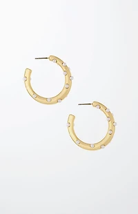 Ettika Spotted Pearl Hoop Earrings