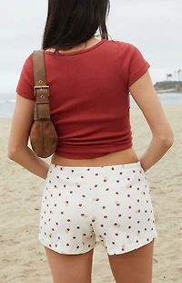 John Galt Strawberry Emery Pointelle Pajama Shorts
