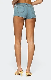 Edikted Cargo Pockets Denim Micro Shorts