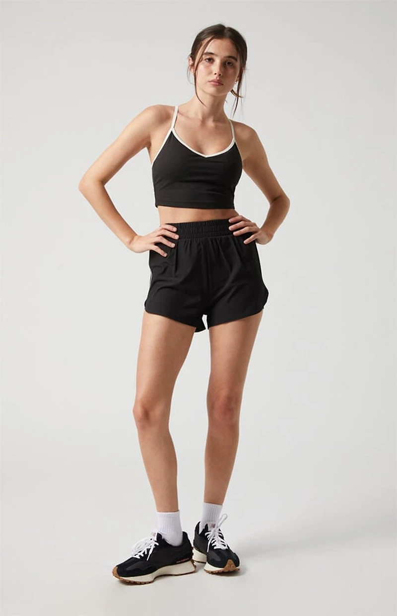 PAC 1980 WHISPER Active Black Charlie X-Back V-Neck Sports Bra