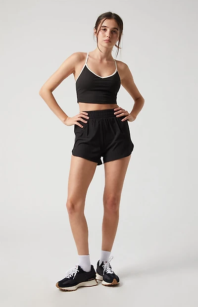 PAC 1980 WHISPER Active Black Charlie X-Back V-Neck Sports Bra