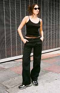 John Galt Black Mesh Tank Top