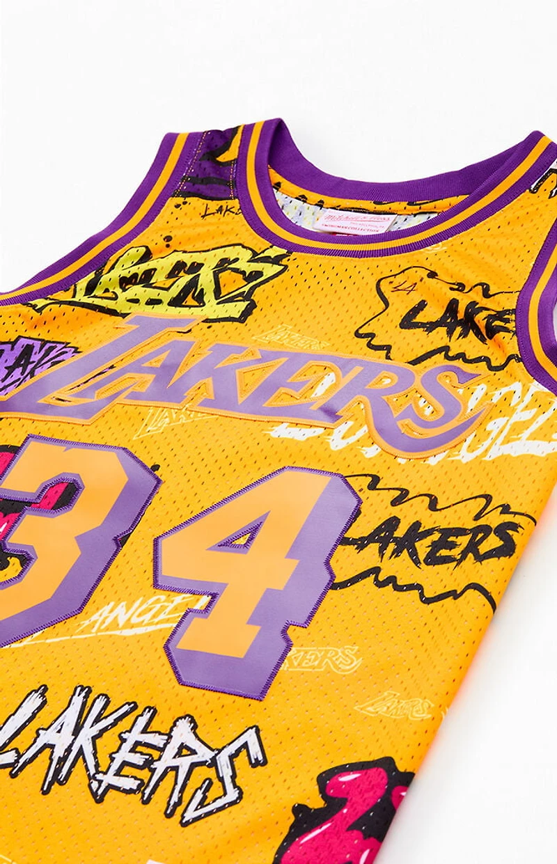 Mitchell & Ness LA Lakers Shaq Slap Sticker Jersey