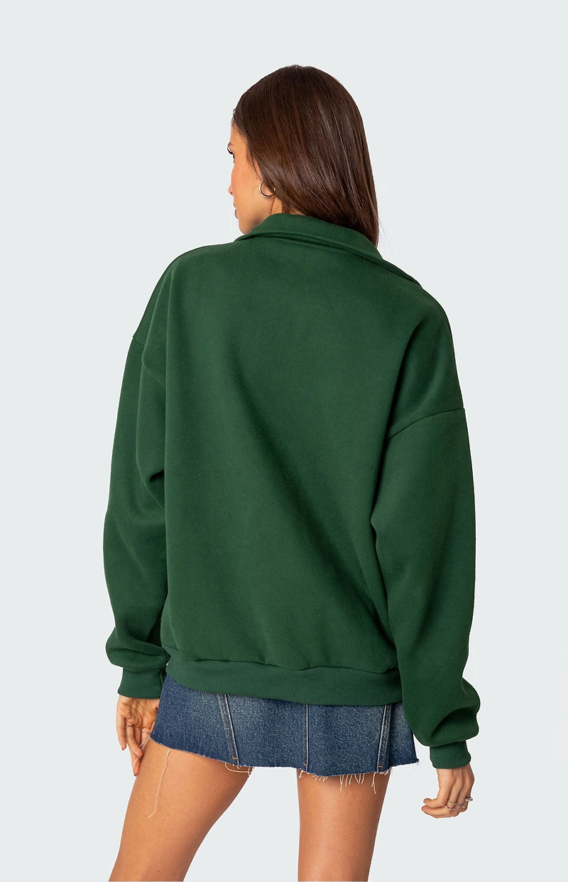 Edikted Oversized Quarter Zip Sweatshirt