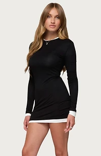 Edikted Norah Contrast Layered Mini Dress