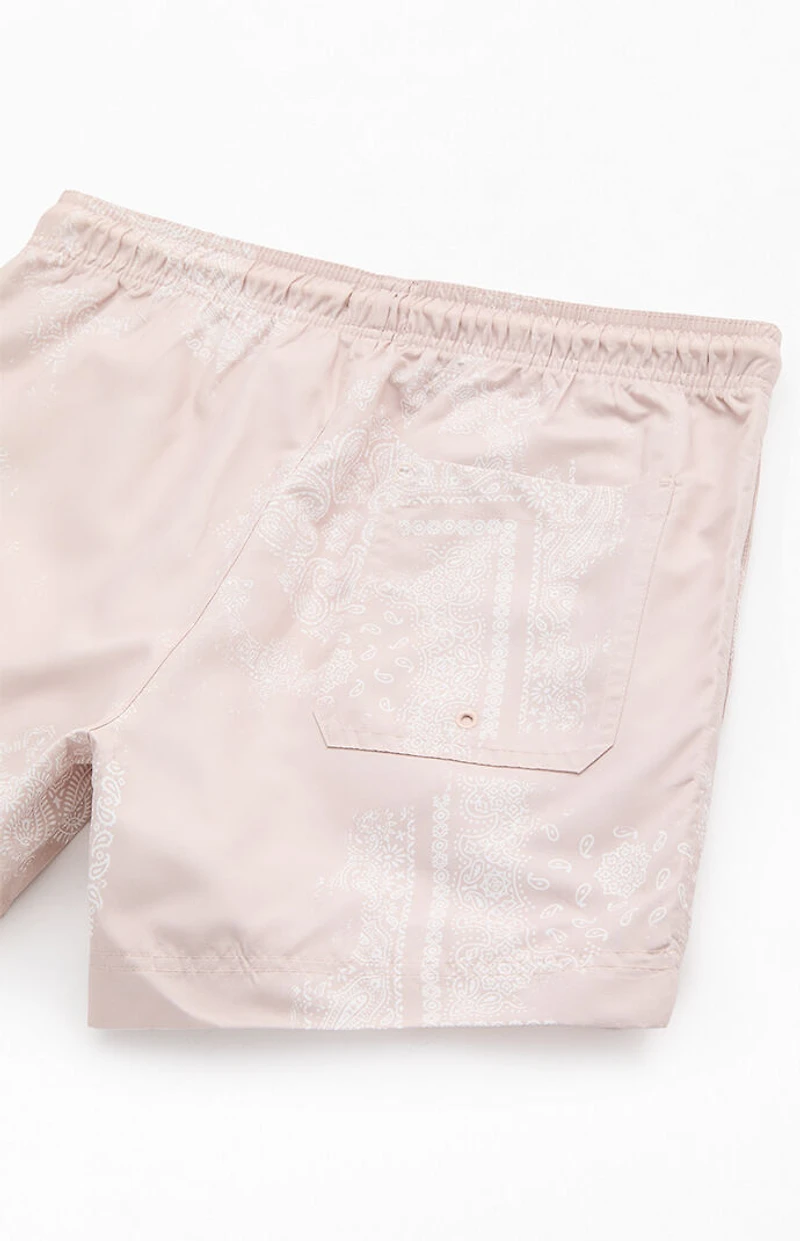 Pacsun Tan Blotch Bandana Eco 4.5" Swim Trunks