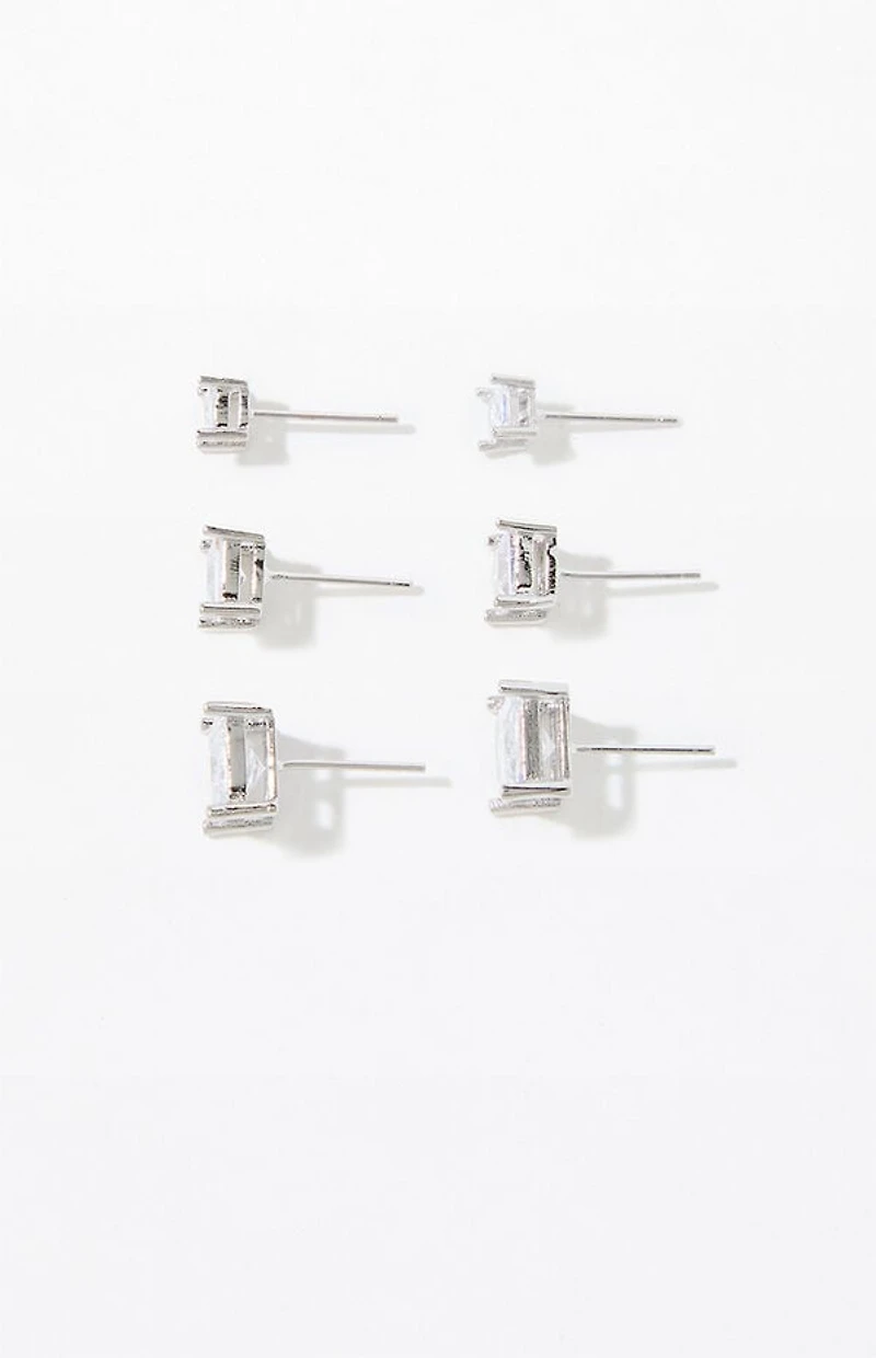 Pacsun 3 Pack Diamond Stud Earrings