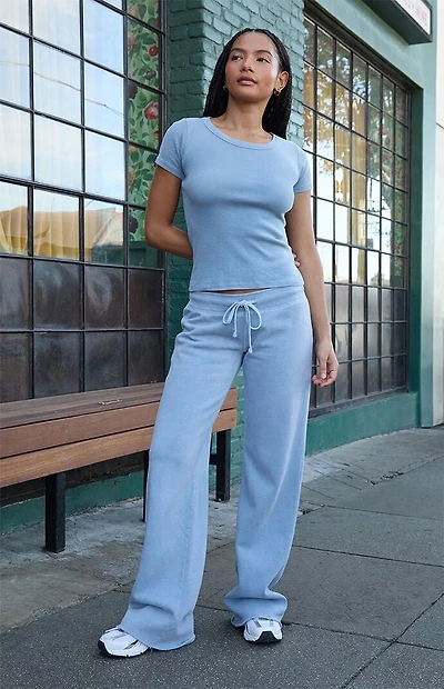 John Galt Light Blue Hilary Yoga Baggy Sweatpants