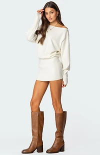 Edikted Eve Off Shoulder Knit Mini Dress