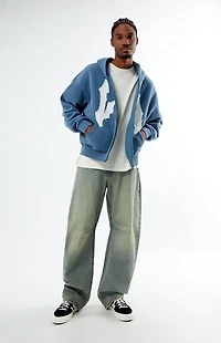 Pacsun LA Raw Applique Full Zip Hoodie