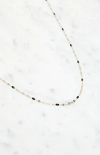 John Galt Black Beaded Chain Necklace