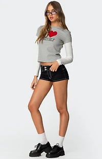 Edikted I Heart Me Layered Long Sleeve T-Shirt