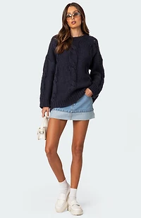 Edikted Alene Oversized Cable Knit Sweater