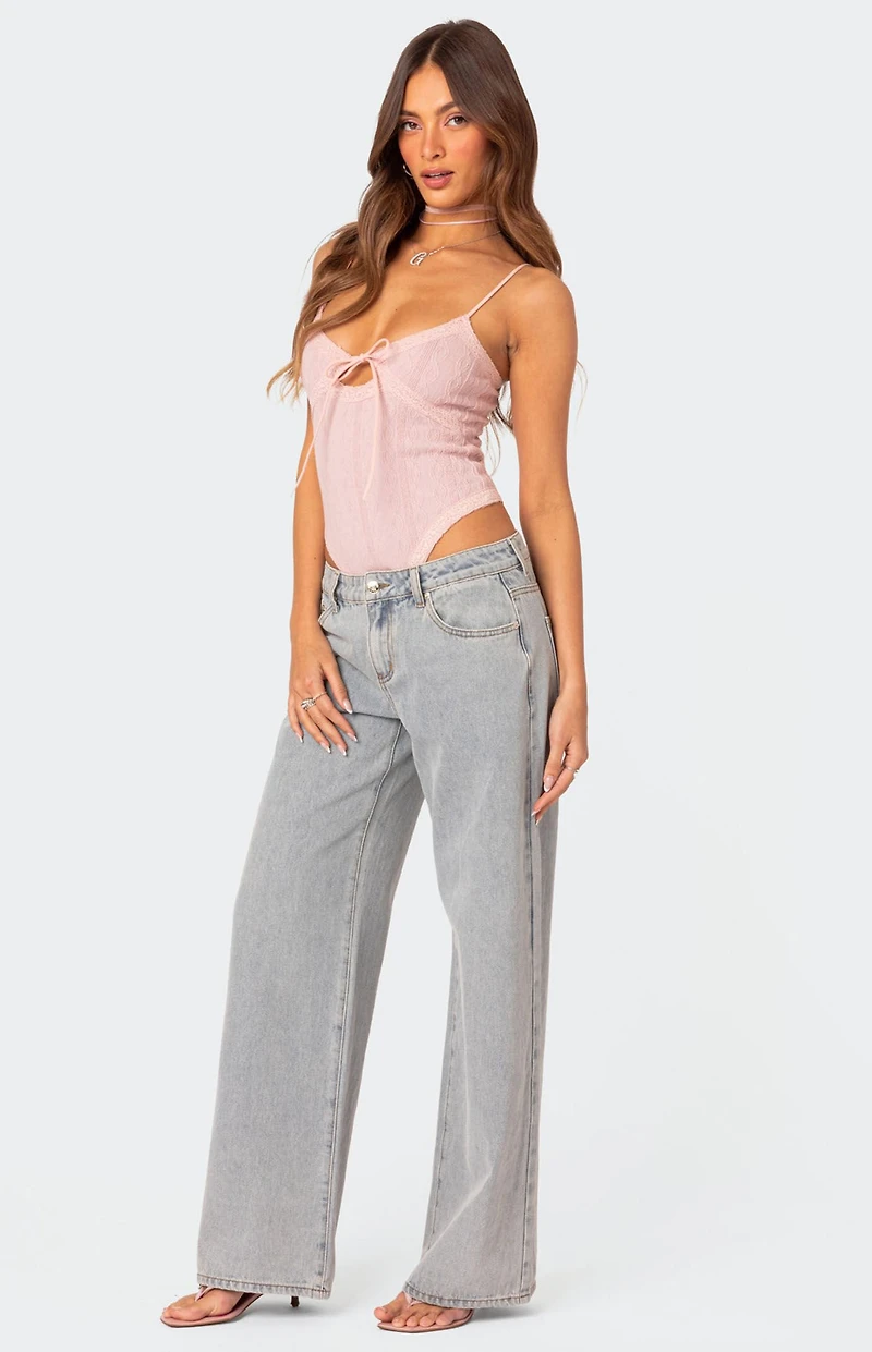 Edikted Lacey Knit Cut Out Bodysuit