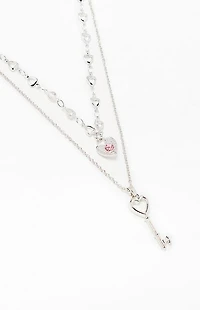 LA Hearts Alice Key Layered Necklace