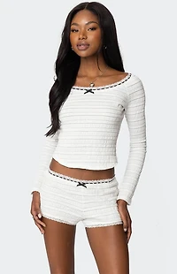 Edikted Lenny Lacey Textured Top