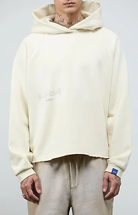 A.R.C. Light Gray Vintage Wash Heavyweight Raglan Cutoff Oversized Fleece Hoodie