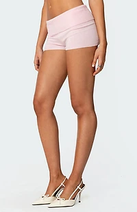 Edikted Jamie Fold Over Knit Shorts