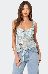 Edikted Cascade Ruffled Bra Top