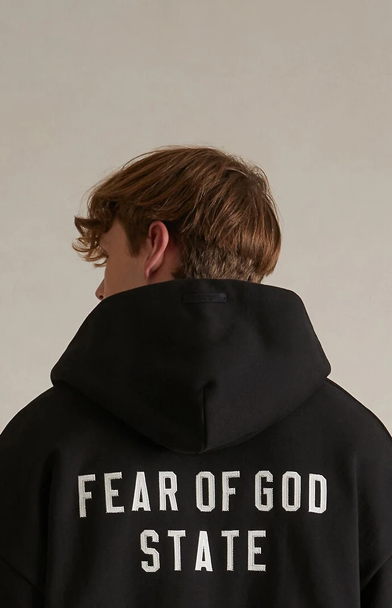 Fear of God ESSENTIALS Black Heavy Fleece Full Zip Hoodie