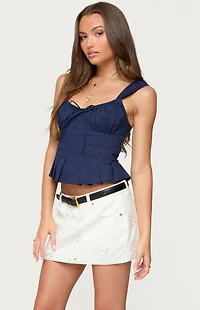Edikted Tammie Pleated Poplin Top