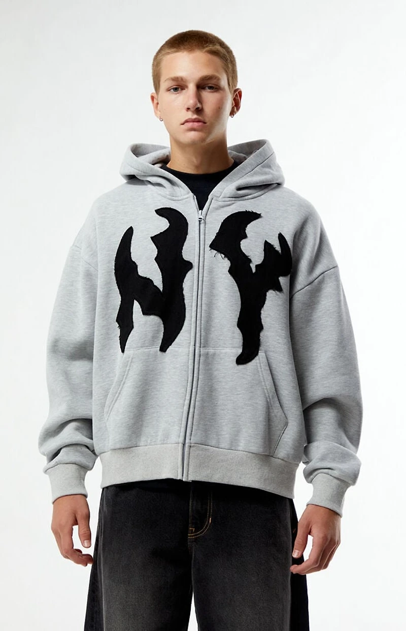 Pacsun NY Raw Applique Full Zip Hoodie