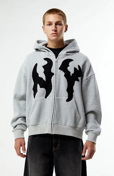 Pacsun NY Raw Applique Full Zip Hoodie
