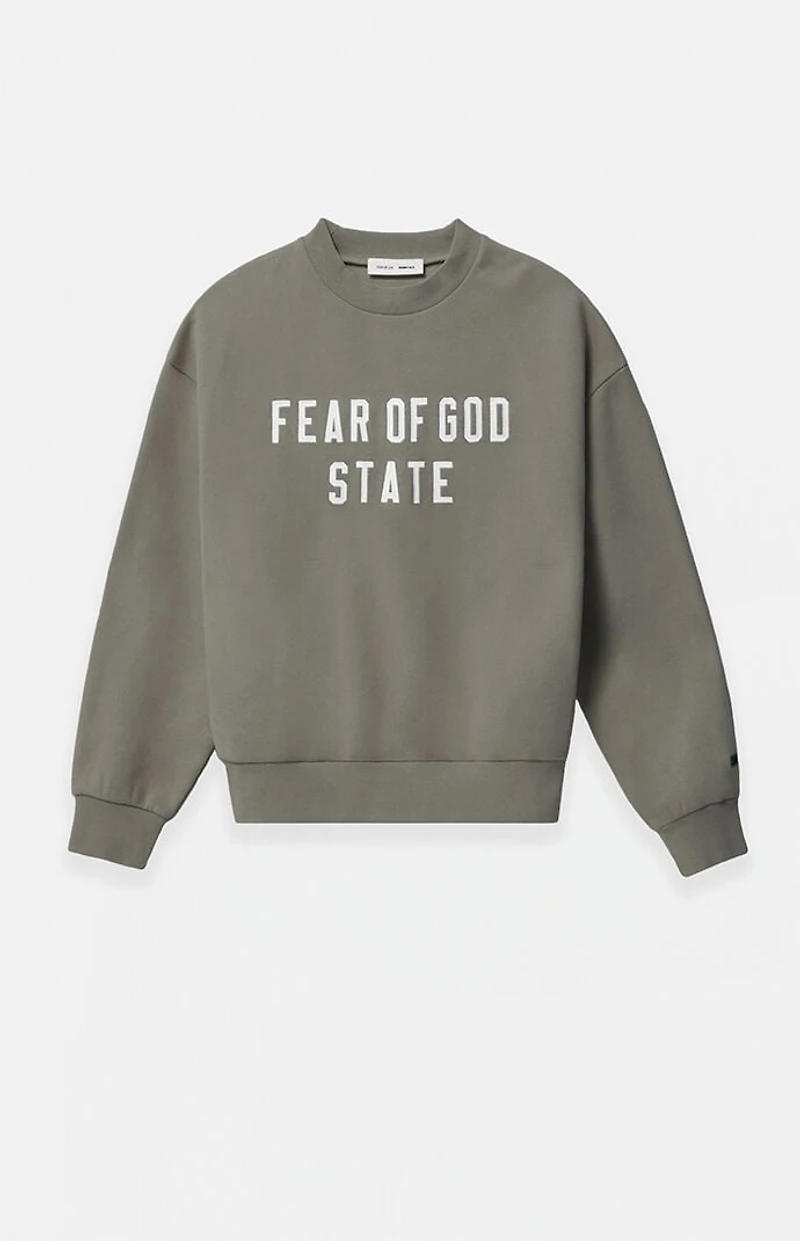 Fear of God ESSENTIALS Moss '90s Fit Fleece Crew Neck Sweatshirt