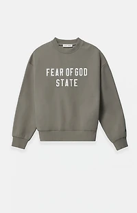 Fear of God ESSENTIALS Moss '90s Fit Fleece Crew Neck Sweatshirt