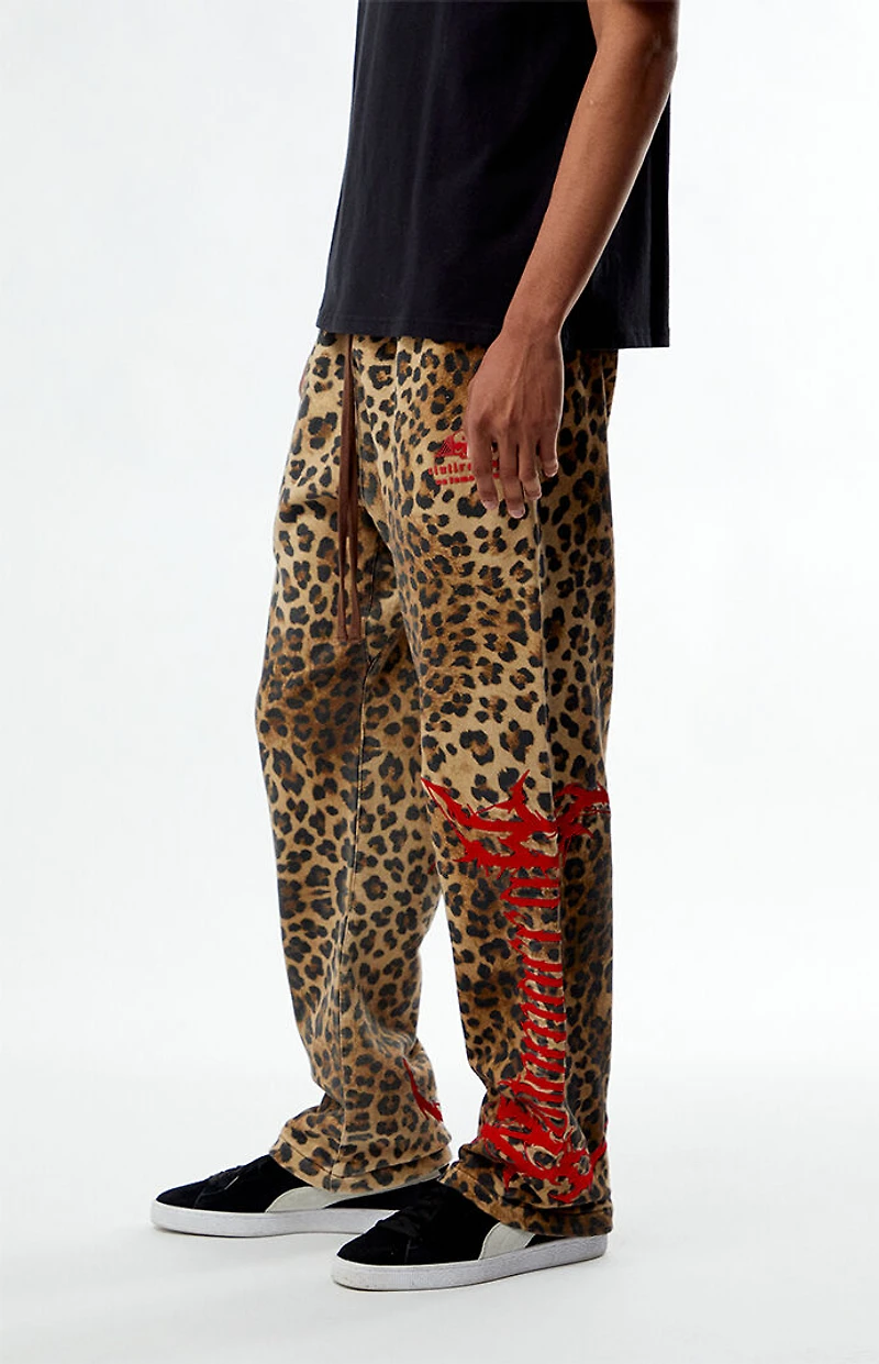 No Tomorrow x Civil Active Leopard Straight Leg Sweatpants