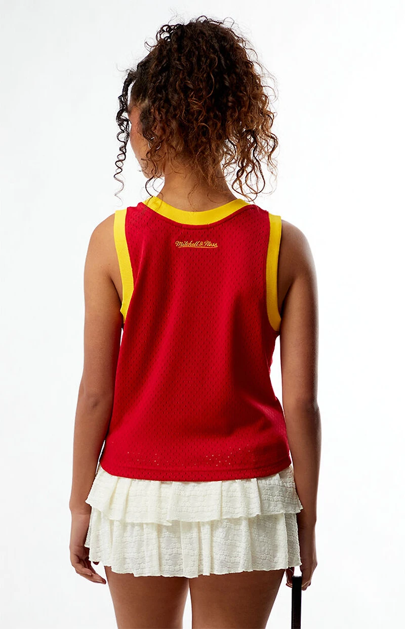 Mitchell & Ness NCAA USC Mesh Cropped Tank Top