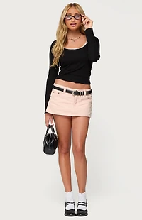 Edikted Contrast Lacey Long Sleeve Top