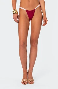 Edikted Leanna Contrast High Cut Bikini Bottom