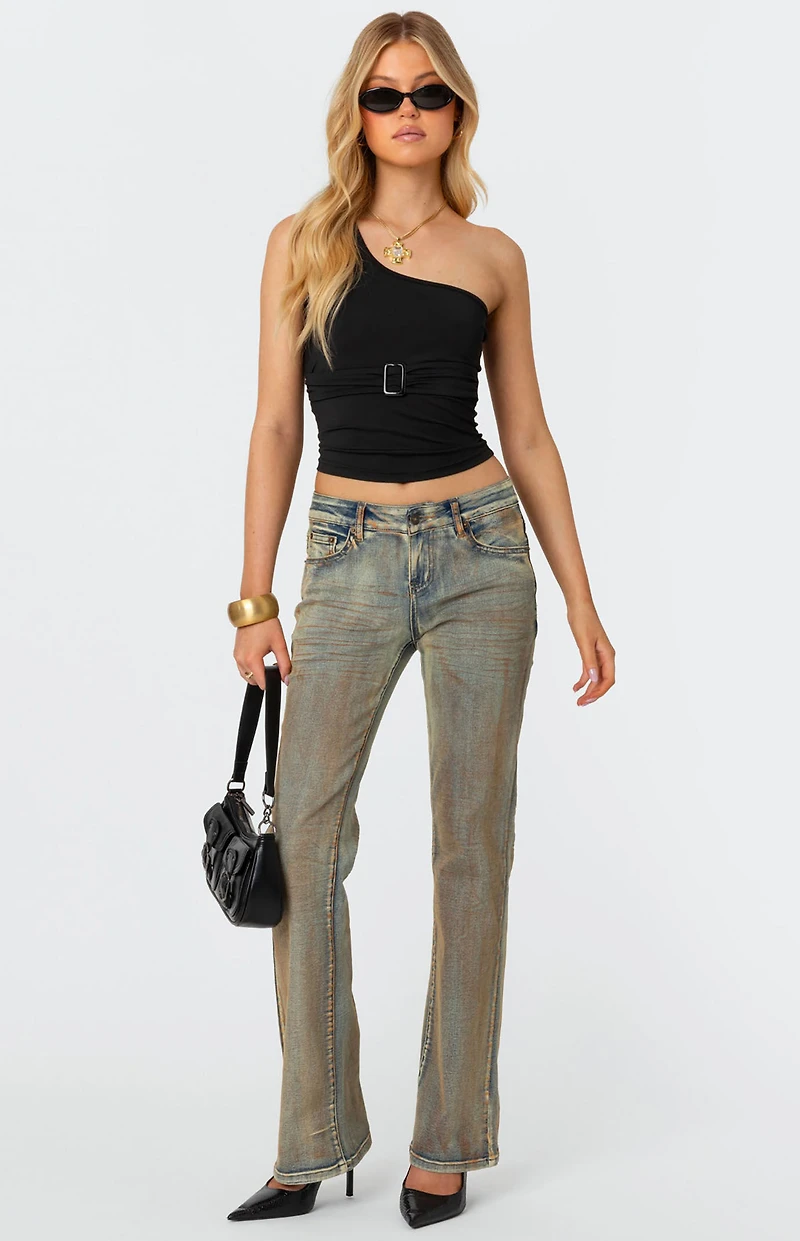 Edikted Belted One Shoulder Top