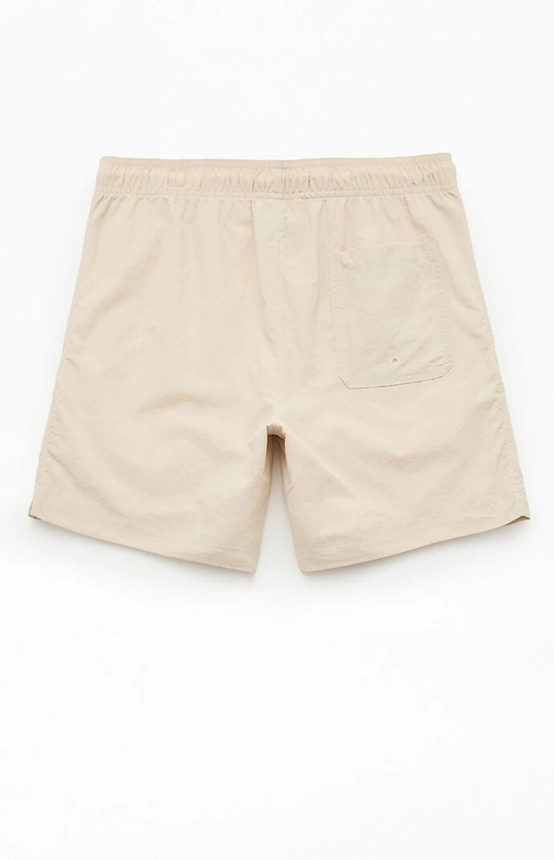 Pacsun Oatmeal Collegiate 6.5" Swim Trunks