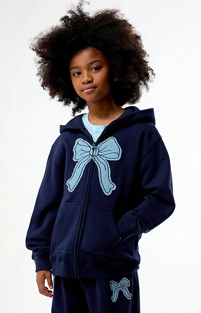Pacsun Kids Bow Applique Full Zip Hoodie